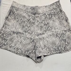 Calvin Klein Black & White Snake-Print Athletic Shorts